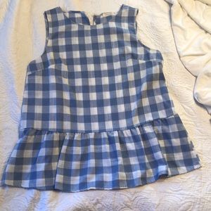 Country blue check tank